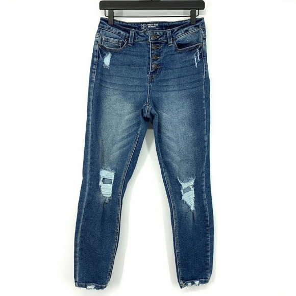 No Boundaries Denim - No Boundaries High Rise Button Fly Skinny Jeans